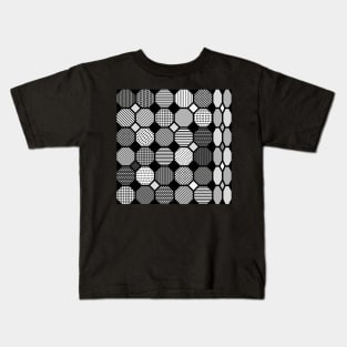 Textured Geometric Polygons, grayscale Kids T-Shirt